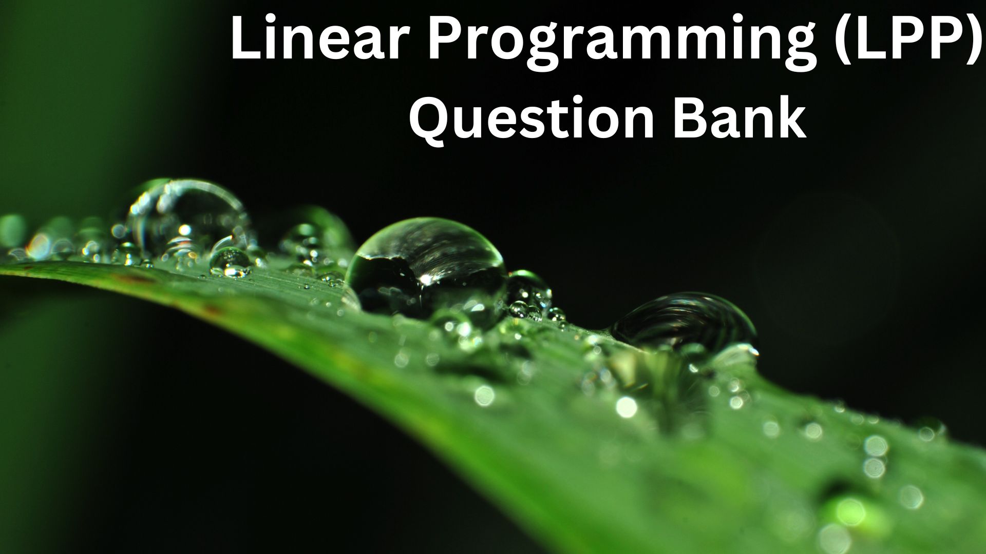 linear programming question bank