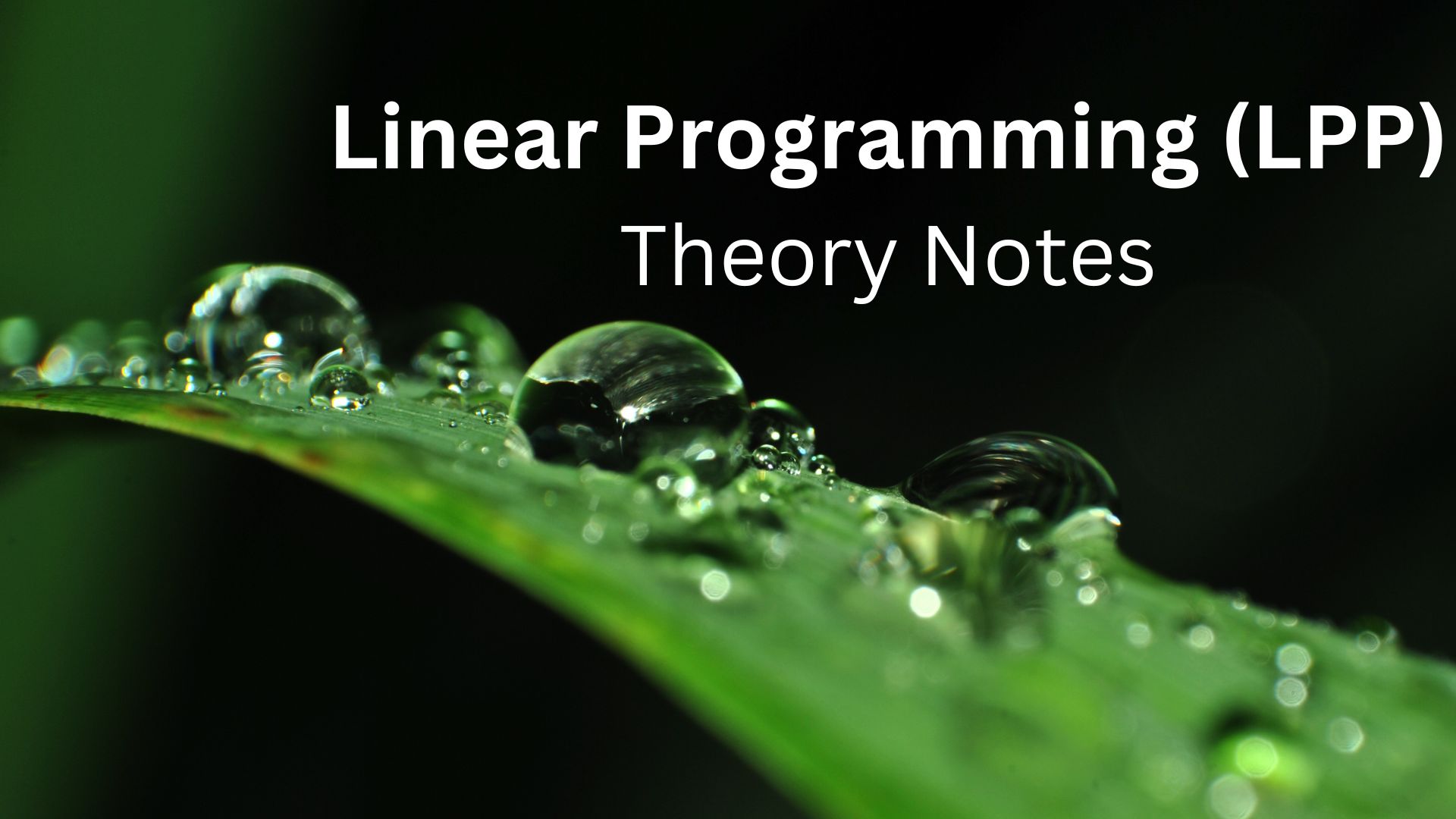 linear programming notes
